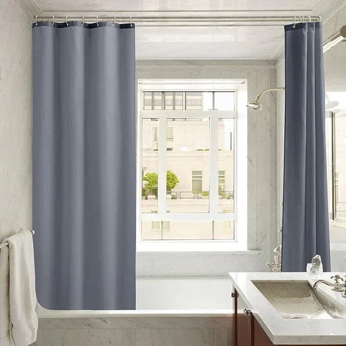 Nasitos Shower Curtain Liners 4 Pack - W36 x H72 - Washable & Water Resistant Fabric Bath Shower Liners for Narrow Stall, Stand Up Shower Stall, RV, Camper (Grey, Magnets Included) - ModernBath
