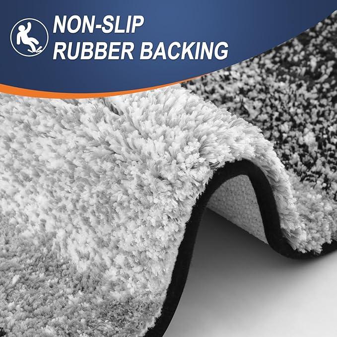 OLANLY Bathroom Runner Rugs 59x20, Extra Soft Absorbent Microfiber Bath Rugs, Rubber Backing, Quick Dry, Machine Washable Bath Mats for Bathroom Floor, Tub and Shower, Home Decor Accessories, Black - ModernBath