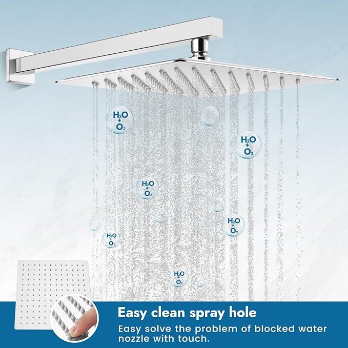 Cinwiny Shower Faucet Set,Shower Head and Handle Set with Valve,Single Handle,Wall Mount 10 Inch Showerhead for Modern Bathroom,Polished Chrome - ModernBath