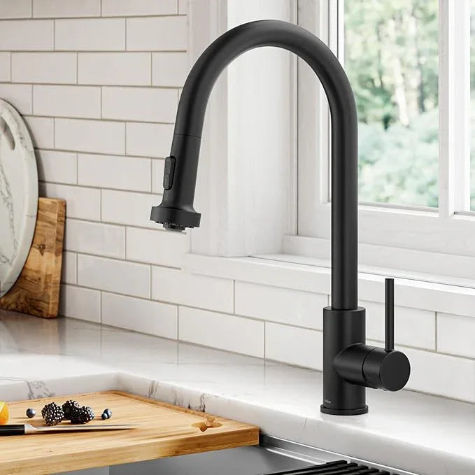 KRAUS Bolden 2-Function Single Handle Pull Down Kitchen Faucet in Matte Black, KPF-1616MB - ModernBath