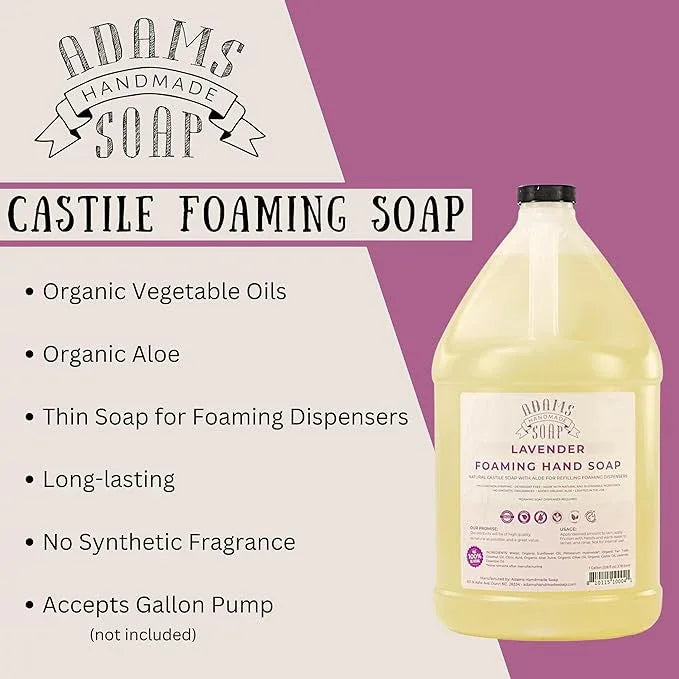 Adams Handmade Soap Liquid Foaming Soap 1 Gal (Lavender, 1 pack) - ModernBath