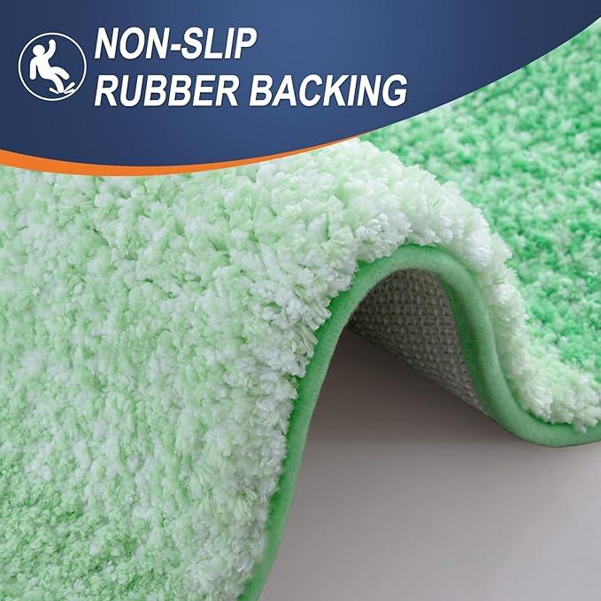 OLANLY Bathroom Runner Rugs 59x17, Extra Soft Absorbent Microfiber Bath Rugs, Rubber Backing, Quick Dry, Machine Washable Bath Mats for Bathroom Floor, Tub and Shower, Home Decor Accessories, Green - ModernBath