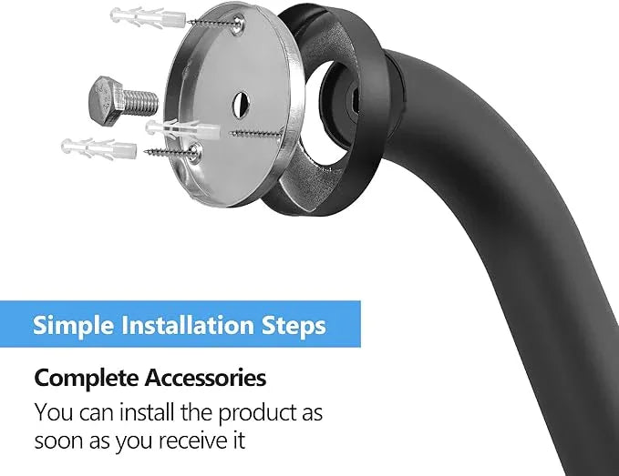 Rackickyer Shower Grab Bar, 2 Pack 39.4 Inch Black Bathroom Grab Bar, 1.25" Diameter 304 Stainless Steel Anti-Slip Grab Bars for Bathtubs and Showers, Handicap Shower Grab Bar for Seniors Elderly - ModernBath