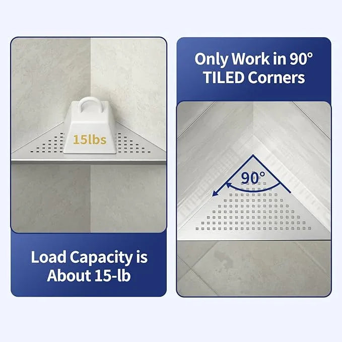 Corner Shower Shelf 2 Pack, 304 Stainless Steel Grout in Shelves for Bathroom, 10'' Recessed Shelf Rack for Tiled Wall, No Drilling Needed (10'', Silver) - ModernBath