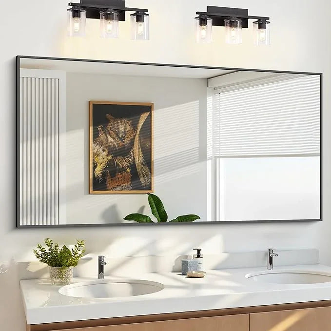 KOCUUY Bathroom Mirror, 30x60 Inch Large Black Mirrors for Wall, Rectangle Long Vanity Mirror with Aluminum Frame Modern Home Decor for Bathroom, Living Room, Entryway, Hang Horizontal/Vertical - ModernBath
