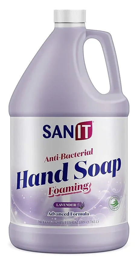 Sanit Antibacterial Foaming Hand Soap Refill - Advanced Formula with Aloe Vera and Moisturizers - All-Natural Moisturizing Hand Wash - Made in USA, Lavender, 1 Gallon - ModernBath