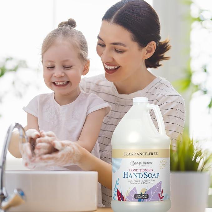 Ginger Lily Farms Botanicals All-Purpose Liquid Hand Soap Refill, Fragrance Free, 100% Vegan & Cruelty-Free, 1 Gallon - ModernBath