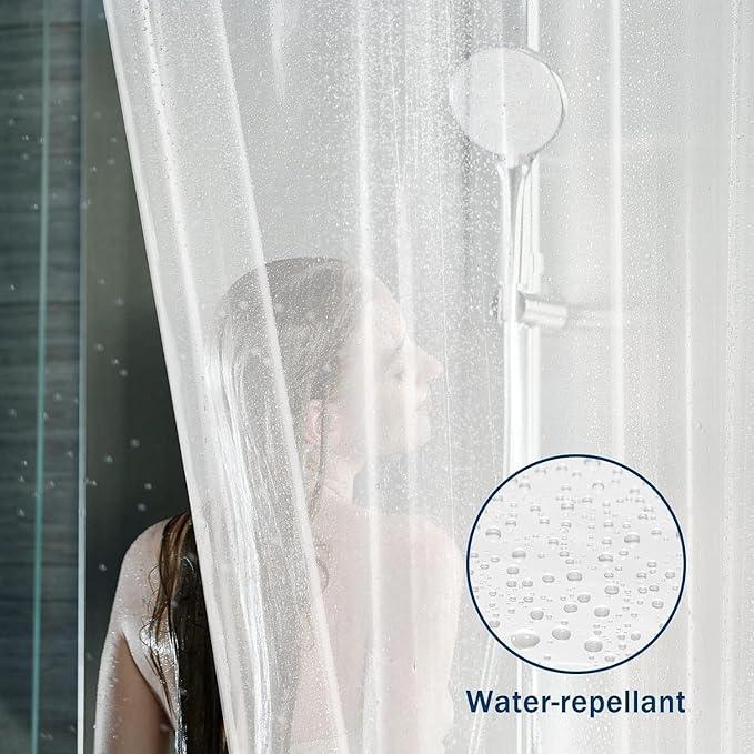GBYcLyw Clear Extra Wide Shower Curtain Liner 108''Wx70''L Inch for Clawfoot Tub Wrap Around Bath Tub Curtain Sets with 6 Bottom Magnets for Bathroom Freestanding Tub 18 Metal Hooks Included - ModernBath