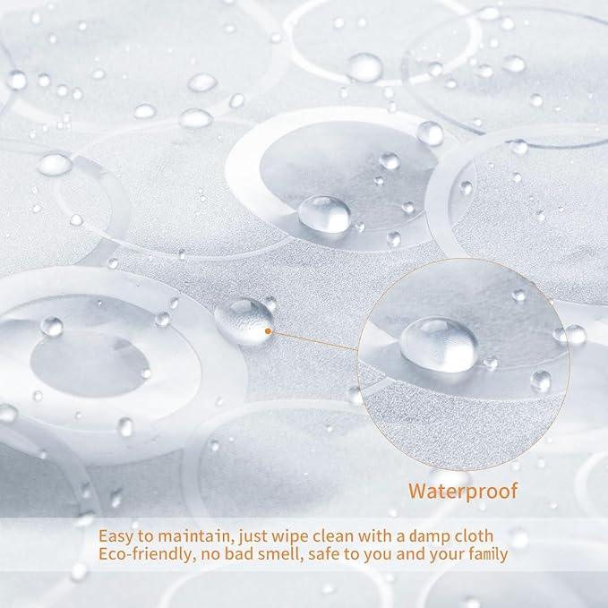 WELTRXE EVA 8G Bathroom Shower Curtain Liner, 72x72 Inch 3D Frosted Bubble Heavy Duty Waterproof Shower Curtain Liner with Magnets Thick Plastic Shower Curtains, 12 Hooks - ModernBath