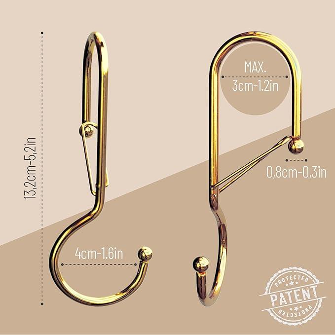 Blau Marité 6 Purse Hanger for Closet. Tote Hanger. S-Shaped Hooks S Hooks Twist Design. Anti Drop S-Shaped Hook for Hanging Handbags with Safety Buckle to Prevent Falls. Heavy Duty. (Gold, Twisted) - ModernBath