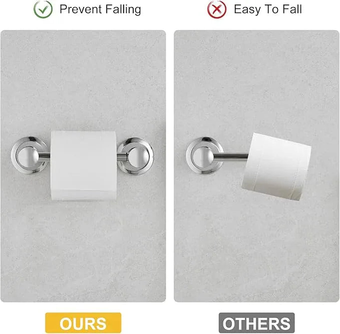 BESy Wall Mounted Toilet Paper Roll Holder Rustproof Tissue Paper Holder Bathroom Flexible Pivoting Tissue Handle Toilet Holder, Polished Chrome, Stainless Steel - ModernBath