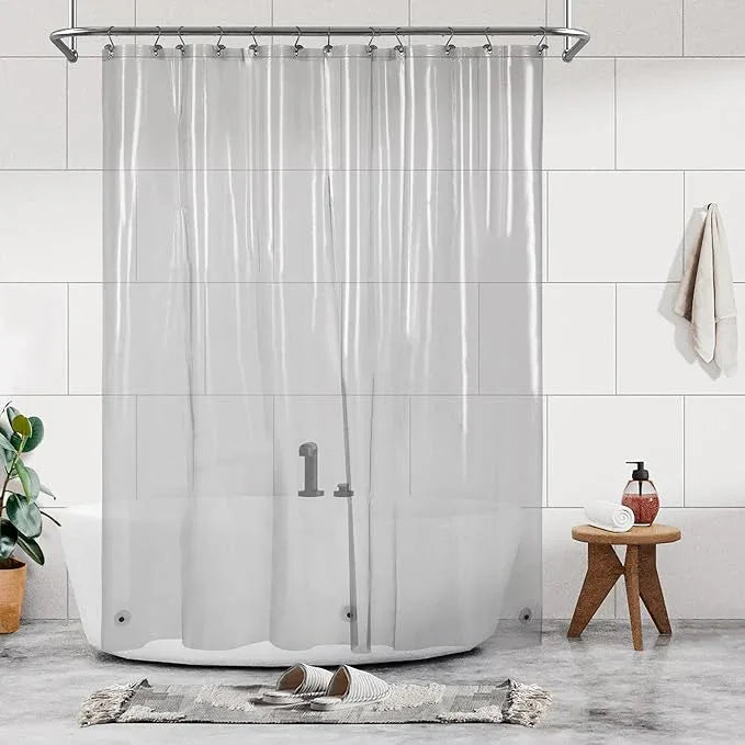 Barossa Design Shower Curtain Liner - Clear Black Premium PEVA Shower Liner with 3 Magnets and Metal Grommets, Waterproof Lightweight Standard Size Curtains for Bathroom - Translucent Black - ModernBath