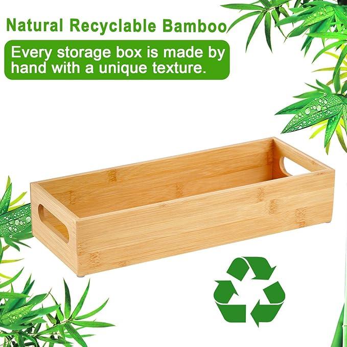 VITVITI Toilet Tray for Bathroom, Bamboo Toilets Paper Storage with Handles, Toilet Paper Tray Holder Organizer Basket for Top Tank/Kitchen Counter Natural,14.9x5.9 Inch - ModernBath