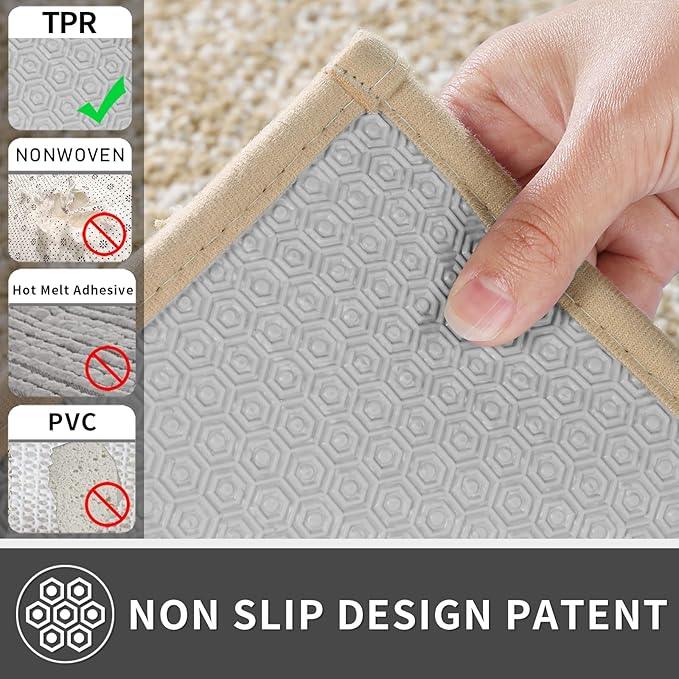 Yimobra Bathroom Rugs Non Slip Washable,Soft Absorbent Microfiber Bath Mat, Dual-Tone Decor Rug with Rubber Backing for Bathroom Floor,Tub and Shower,32x20, Home Essentials,Light Beige and White - ModernBath