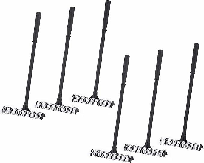 Matthew Cleaning All Purpose Window Squeegee Window Cleaner Tool,Car Squeegee Windshield Cleaning Sponge and Rubber Squeegee,2-in-1 Window Cleaner Sponge(10'') and Soft Rubber with Pole 20’’ (6Pack) - ModernBath