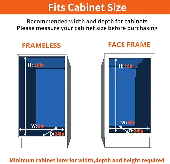 ROOMTEC Individual Pull Out Cabinet Organizer (7½"W x 21½"D), 2 Tier Spice Rack Organizer for Cabinet, Slide Out Drawer Pantry Shelf Organization and Storage for Kitchen Bathroom - ModernBath