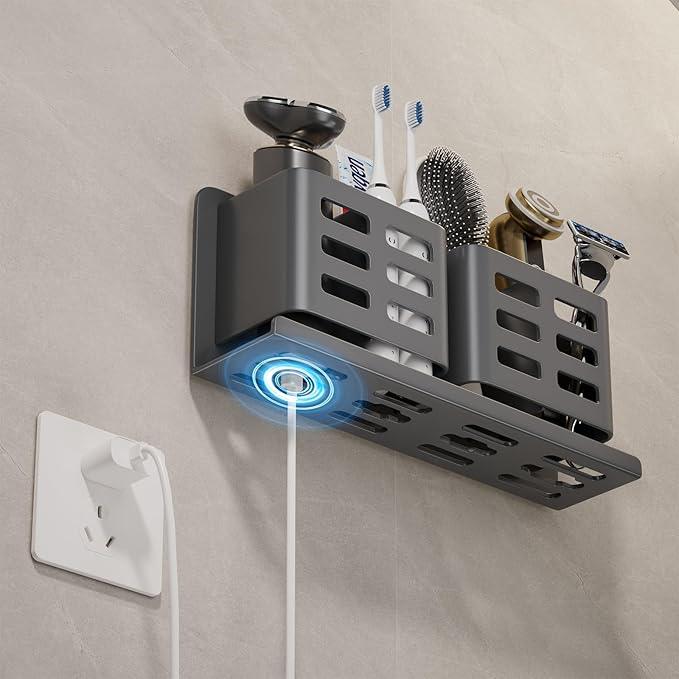 YESENT Aluminum Toothbrush Holder Self-Adhesive Hanging Bracket Shower Toothbrush Razor Holder Suitable for Toothbrush, Toothpaste, Razor and Comb etc Bathroom Storage - ModernBath
