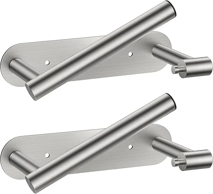FORIOUS Toilet Paper Holder, Adhesive or Screw Wall Mount Pivoting Tissue Roll Holder for Bathroom, Stainless Steel Rustproof Self Adhesive Toilet Paper Roll Holder no Drilling, 2 Pack Brushed Nickel - ModernBath