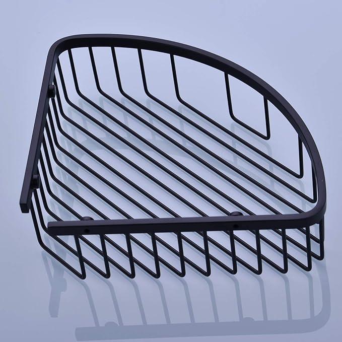 orhemus 304 Stainless Steel Shower Caddy Corner Basket Shelf Bathroom Organizer Wall Mounted Storage, Matte Black Plated Finish Heavy Duty - ModernBath