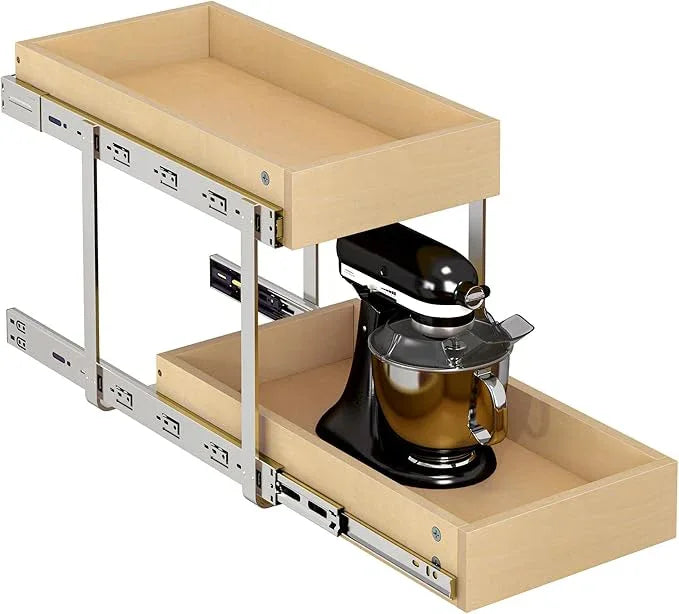 WelFurGeer 2-Tier Pull Out Cabinet Organizer with Soft Close Slides, Pull Out Drawers for Cabinets, Heavy-Duty Slide Out Drawers for Kitchen Cabinets, Under Sink, Pantry & Bathroom - ModernBath
