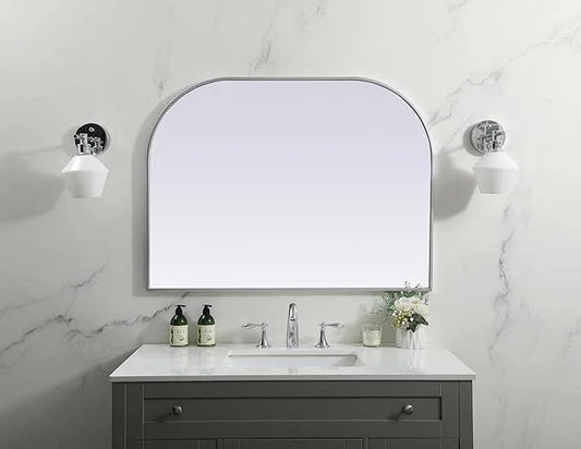 Illuminate, Metal Frame Arch Mirror 40X30 Inch in, Modern, Silver - ModernBath
