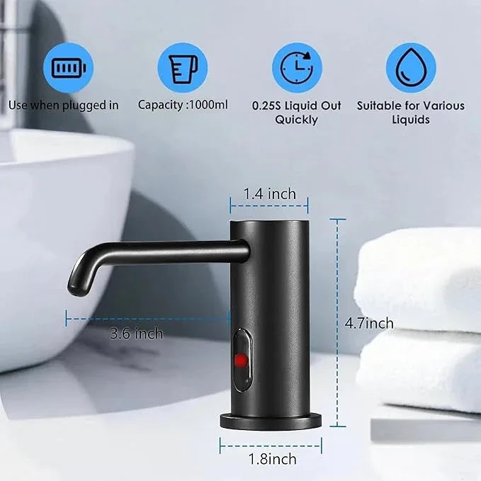 Automatic Soap Dispenser Touchless for Kitchen and Bathroom, Sink Built in Commercial Electric Soap Dispenser,Upgraded Infrared Sensors Brass Material, with Bottle and Pump 33.81oz/1000ml - ModernBath