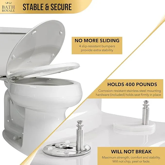 Bath Royale Toilet Seat (Round or Elongated), Slow Close (Soft Close, Quiet Close), Stain-Resistant and Easy to Clean, Fits All Toilet Brands, Executive Series - 5 Pack - ModernBath