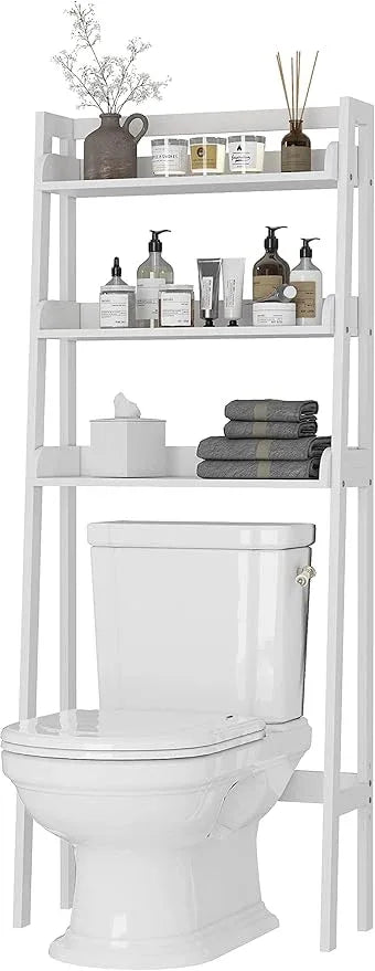UTEX Over The Toilet Storage Shelf, 3-Tier Over Toilet Bathroom Organizer, Above Toilet Shelves Rack (White) - ModernBath