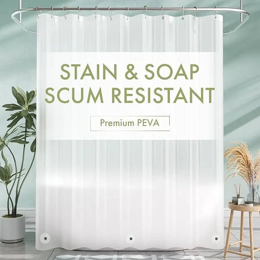 AmazerBath Shower Curtain Liner, 72x72 Plastic Frosted Shower Liner, Cute PEVA Shower Curtain Liners, Waterproof Vinyl Shower Curtain Liner with 3 Magnets, Lightweight Shower Curtains for Bathroom - ModernBath
