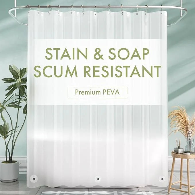 AmazerBath Extra Long Shower Curtain Liner, Plastic Shower Liner 84 Inches Long, Frosted PEVA 72x84 Shower Curtain Liner, Cute Waterproof 84 Inch Shower Curtain Liners with 3 Magnets - ModernBath