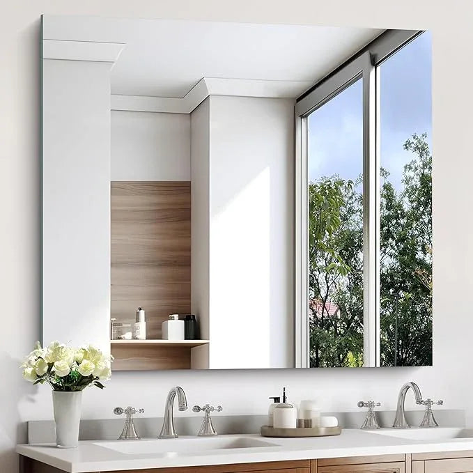 KOCUUY Large Frameless Mirror,36x40 Inch Rectangle Bathroom Vanity Mirror for Over Sink, Upgraded Shatterproof Unframed Design for Bedroom, Living Room, Entryway - ModernBath