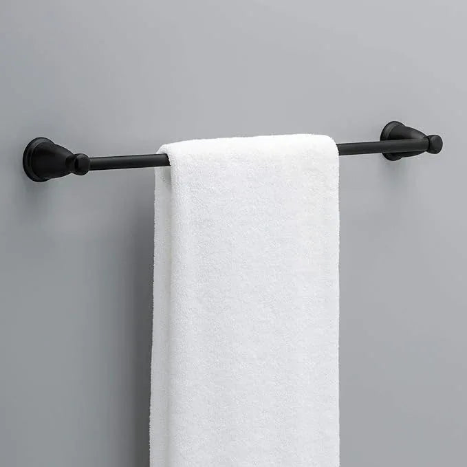 Franklin Brass Kinla 3-Piece Bathroom Set Matte Black 24" Towel Bar Rack, Toilet Paper Holder, Ring KIN3PC-MB - ModernBath