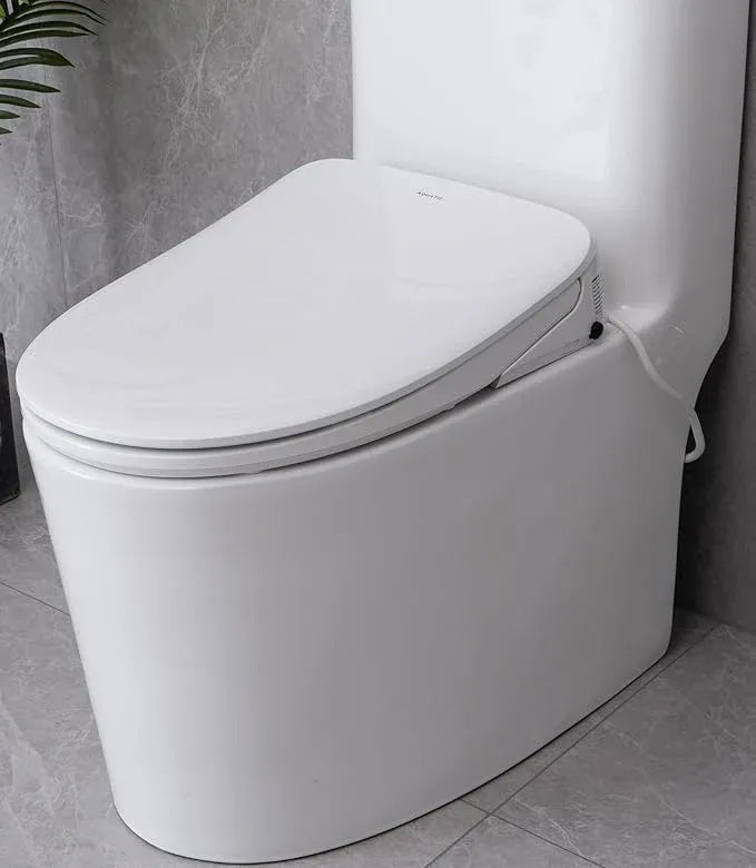 AQUATIZ Elongated Smart Toilet Bidet, Electric Toilet Seat with Self-Cleaning Nozzle, Adjustable Warm Water, Deodorizer, Air Dryer, LED Night light (Remote Control) - ModernBath