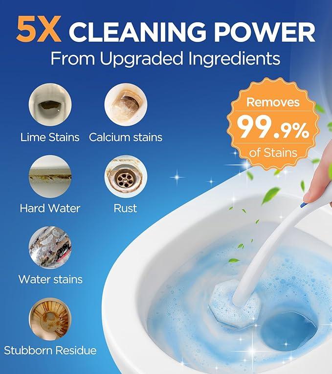 64 Count Toilet Wand Refills for Clorox Toilet Wand, 5X Cleaning Power Toilet Bowl Cleaners with Exclusive Formula, High-Density Disposable Toilet Brush Scrubber - No Falling Apart, Fresh Fragrance - ModernBath