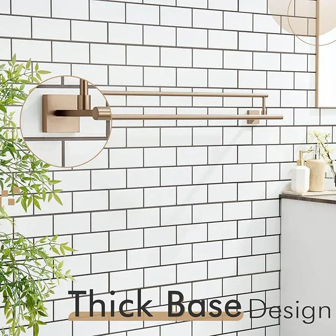 KOKOSIRI Towel Bars 36-Inch Bathroom Towel Holder Champagne Bronze Double Bath Towel Racks Wall Mounted Stainless Steel B5009CPG-L36 - ModernBath