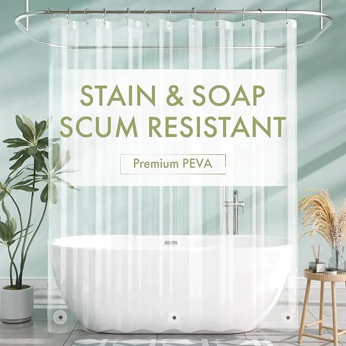 AmazerBath Extra Long Shower Curtain Liner, Clear Shower Curtain Liners 96 Length, 72x96 Inches Plastic Shower Curtain Liner, Cute PEVA Tall Shower Liner, Bathroom Shower Curtain Liners with 3 Magnets - ModernBath