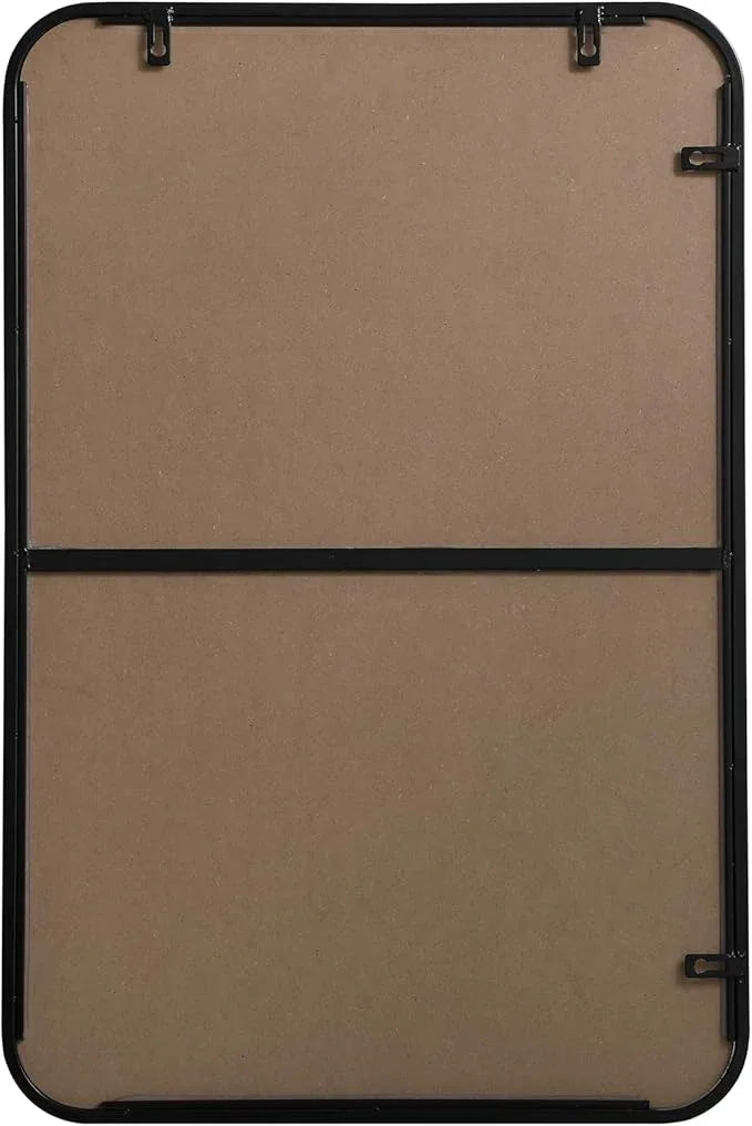 ARS Concepts Aura, Soft Corner Metal Rectangular Mirror 20X30 Inch in, Modern, Black - ModernBath