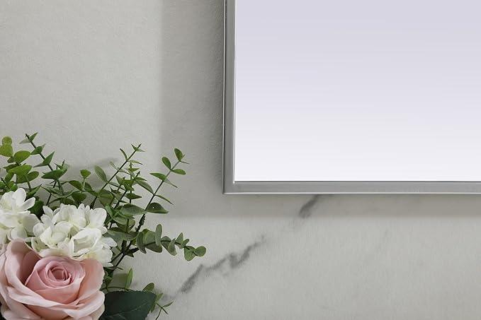 Illuminate, Metal Frame Arch Mirror 36X42 Inch in, Modern, Silver - ModernBath