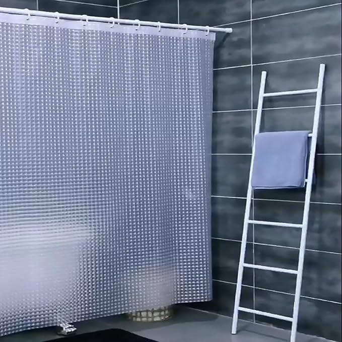 EVA 3D Crystal Clear Shower Curtain Liner,Thin Lightweight Ice Cube Bathroom Shower Showroom Inner Curtain with Rustproof Metal Grommet Holes No Odors, Eco Friendly (71x71, Clear) - ModernBath