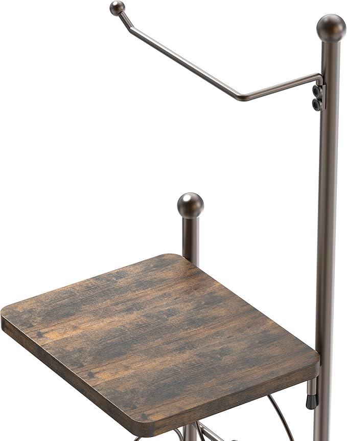 Simple Houseware English Style Bathroom Toilet Tissue Roll Holder Stand with Shelf, Bronze - ModernBath