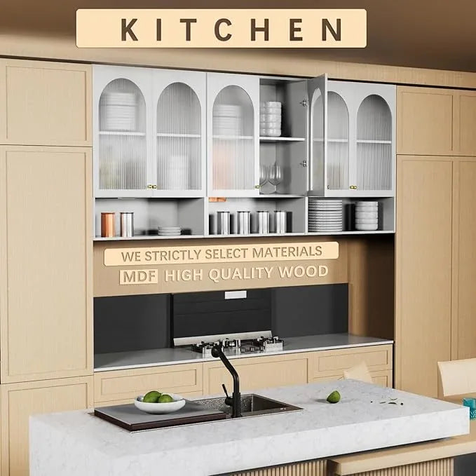 Wall Cabinet Bathroom Wall Mount, Bathroom Medicine Cabinet with 2 Acrylic Doors, Open Storage Rack & Adjustable Shelf Over The Toilet Storage Cabinet Additional Space in Home White - ModernBath