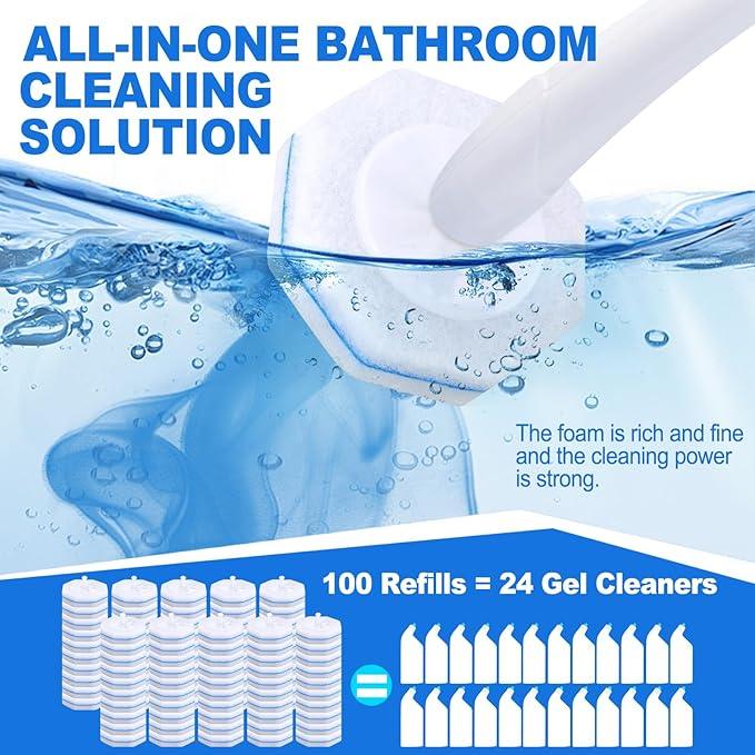 Actmuen 100pcs Disposable Toilet Brush Replacement Head,Bathroom Cleaning,Disposable Bowl Cleaners Compatible with Most Toilet Brushes - ModernBath