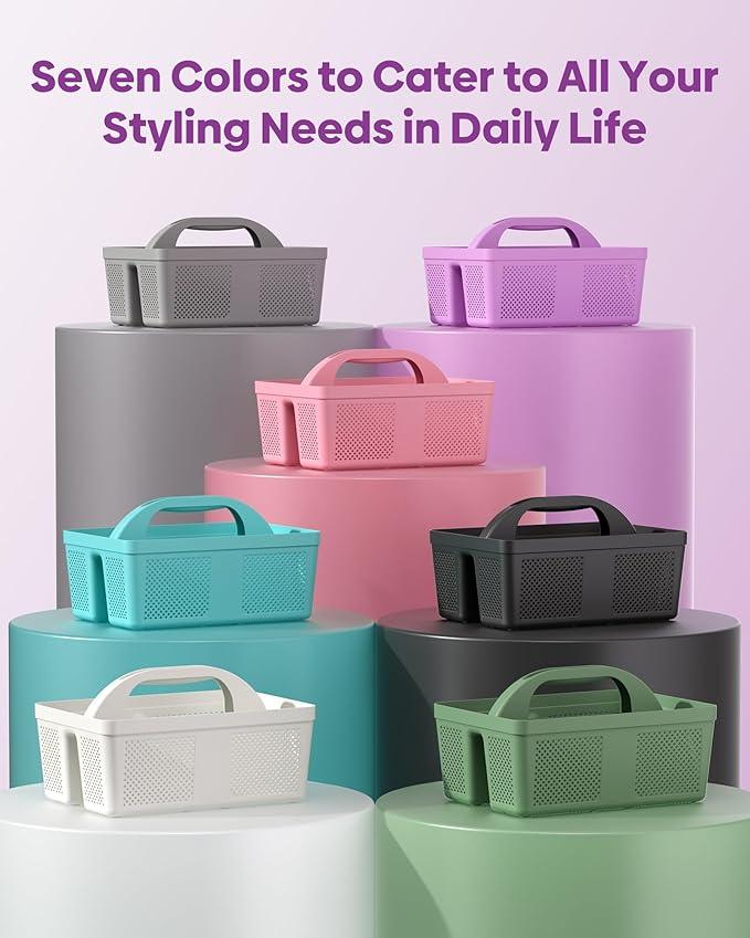 MLIKLU 4 Pack Portable Shower Caddy, Integrated Handle, Reinforced Plastic, Quick-Dry Ventilation Holes, Multi-purpose Storage Basket for Home, Dorm and Bathroom, Kitchen, Under Sink Storage, Purple - ModernBath