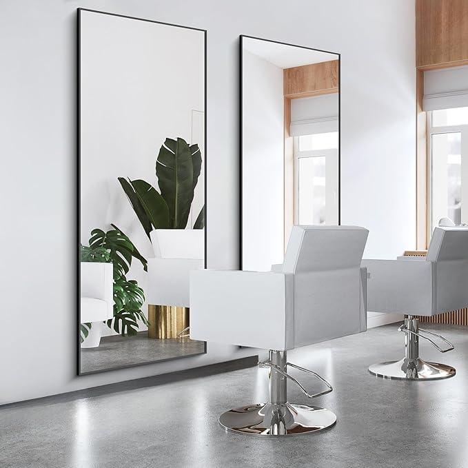 COFENY 30x72inch Bathroom Mirror, Black Rectangle Mirror with Thin Frame, Large Rectangular Wall Mirrors for Bathroom, Living Roomm, Hair Salon, Big Farmehouse Mirror Hang Horizontal/Vertical - ModernBath