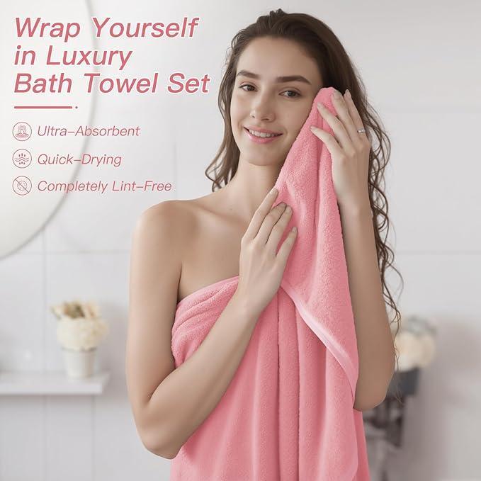 iMucci Bathroom Accessories Bathroom Sets with Shower Curtain, Bath Towel Set, Trash Can, Toilet Brush, Soap Dispenser, Bathroom Accessories Set Complete - ModernBath