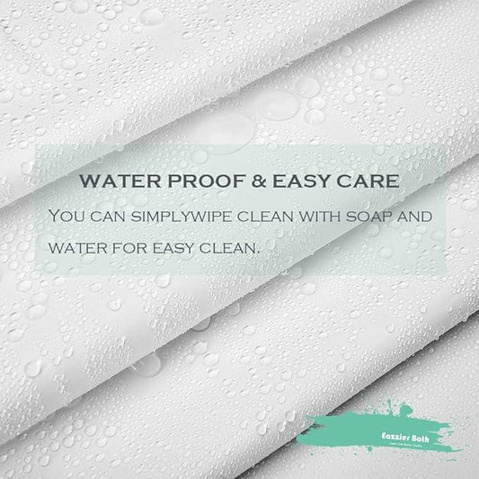 Eazzier Bath White Plastic Shower Curtain Liner, 72x72 Inch Thin Lightweight Plastic Bathroom Shower Showroom Inner Curtain with Rustproof Metal Grommet Holes and Weighted Magnets - ModernBath