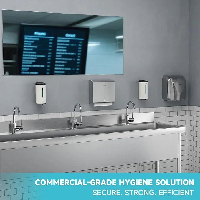 AIKE Wall Mount Automatic Foam Soap Dispenser 25 OZ Commercial Large Capacity Stainless Steel Model AK1205FA(Matte White) - ModernBath