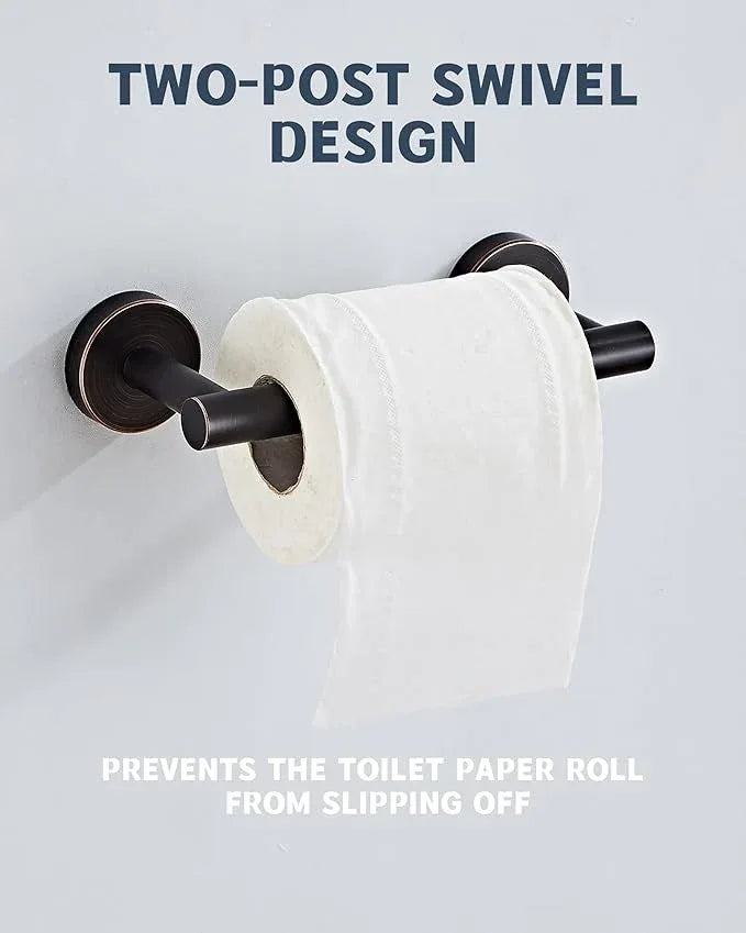 Bronze Toilet Paper Holder SUS304 Stainless Steel Double Post Pivoting Toilet Paper Roll Holder Wall Mounted Toilet Tissue Holder for Commercial Bathroom RV Oil Rubbed Bronze - ModernBath