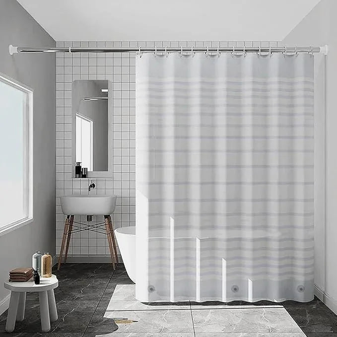 TIKABC Shower Curtain Liner, 4G PEVA Shower Liner, Plastic Waterproof Shower Curtains, 72x72 inch with Grommet Holes 3 Magnetic Weights - ModernBath