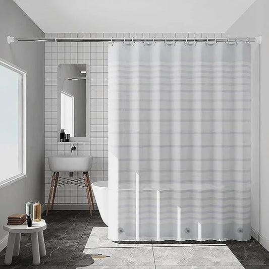 TIKABC Shower Curtain Liner, 4G PEVA Shower Liner, Plastic Waterproof Shower Curtains, 72x72 inch with Grommet Holes 3 Magnetic Weights - ModernBath